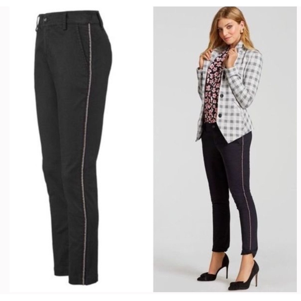Cabi Black Straight Leg Zip Detail Pants Trousers Size 8